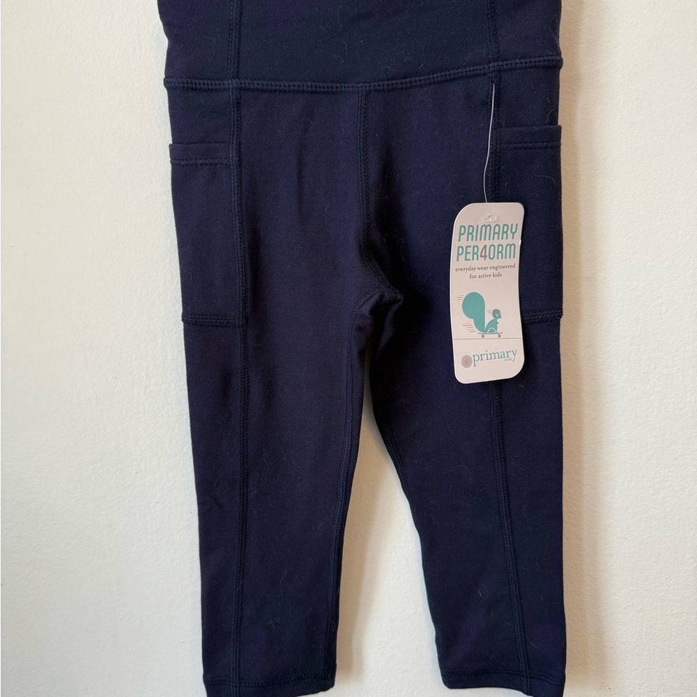 Primary Navy Blue Leggings Athletic Stretch 2T upf 50 summer breathable
